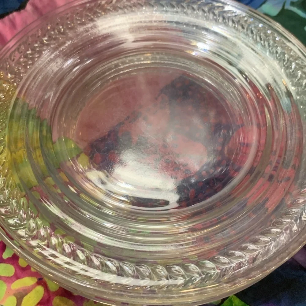 6 Vintage Clear Glass Bread & Butter Dessert Appetizer Small Plates for Dining